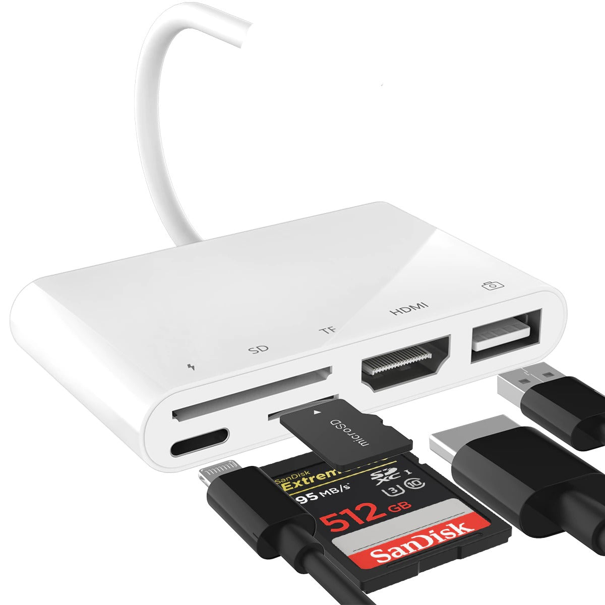 Lightning adapateur pour iPhone à HDMI + RJ45