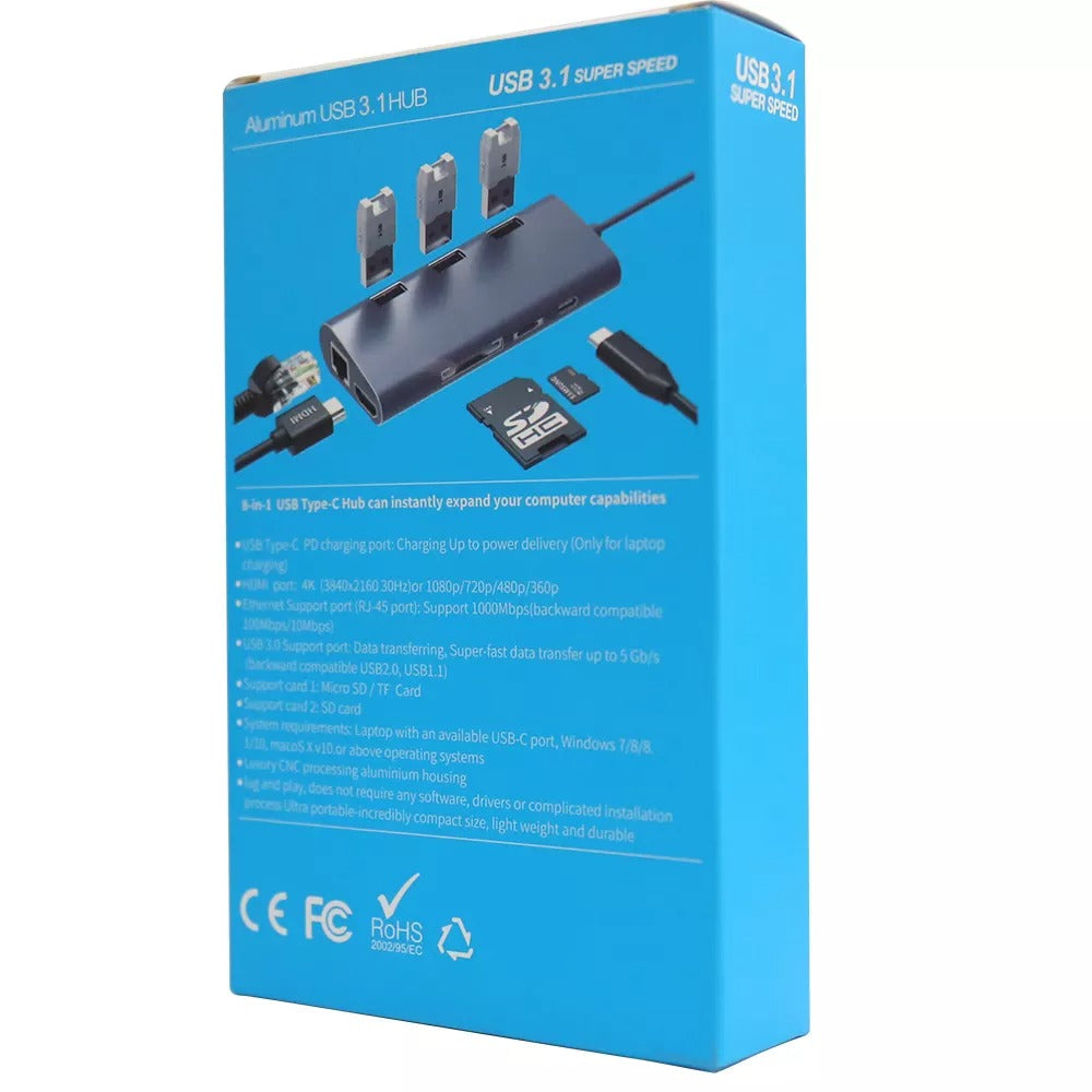 Adaptateur multi-port USB 8 en 1 – Darou Salam Electronique